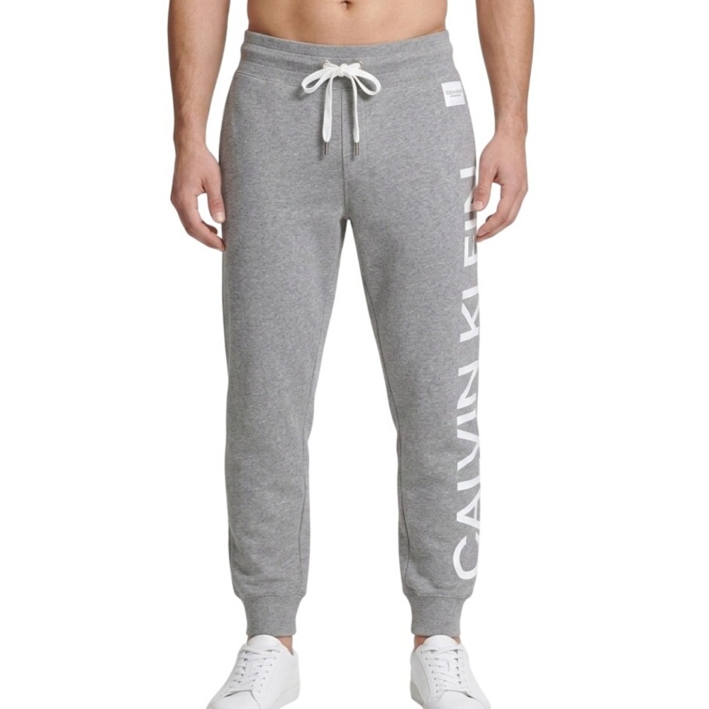 Calvin Klein Jogger Sweatpants Mens Medium Gray Logo Athletic Performance Casual